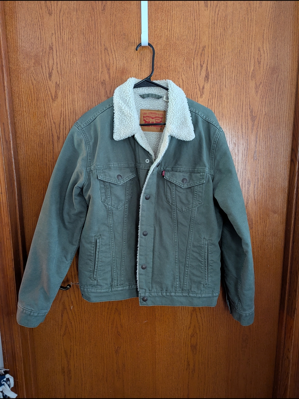 Levi's Olive Green Sherpa-Lined Field Jacket